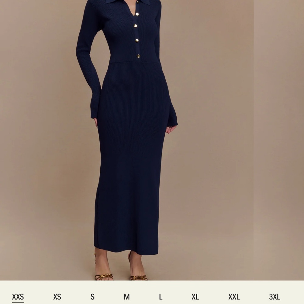 Elegant Navy Blue Maxi Dress